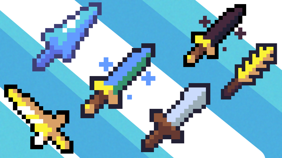 16x16 Weird Swords - a free asset pack to build games with GDevelop ...