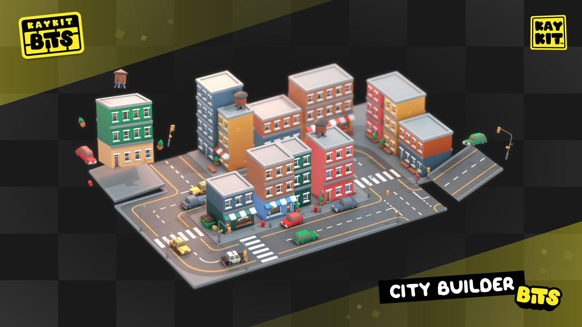 3D City Builder - a free asset pack to build games with GDevelop | GDevelop