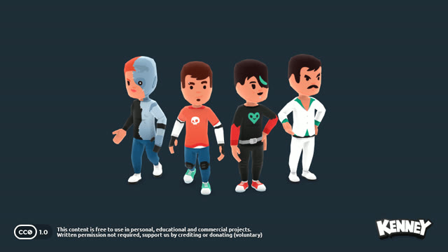 Animated Characters Protagonists, um pacote de assets gratuito para o ...